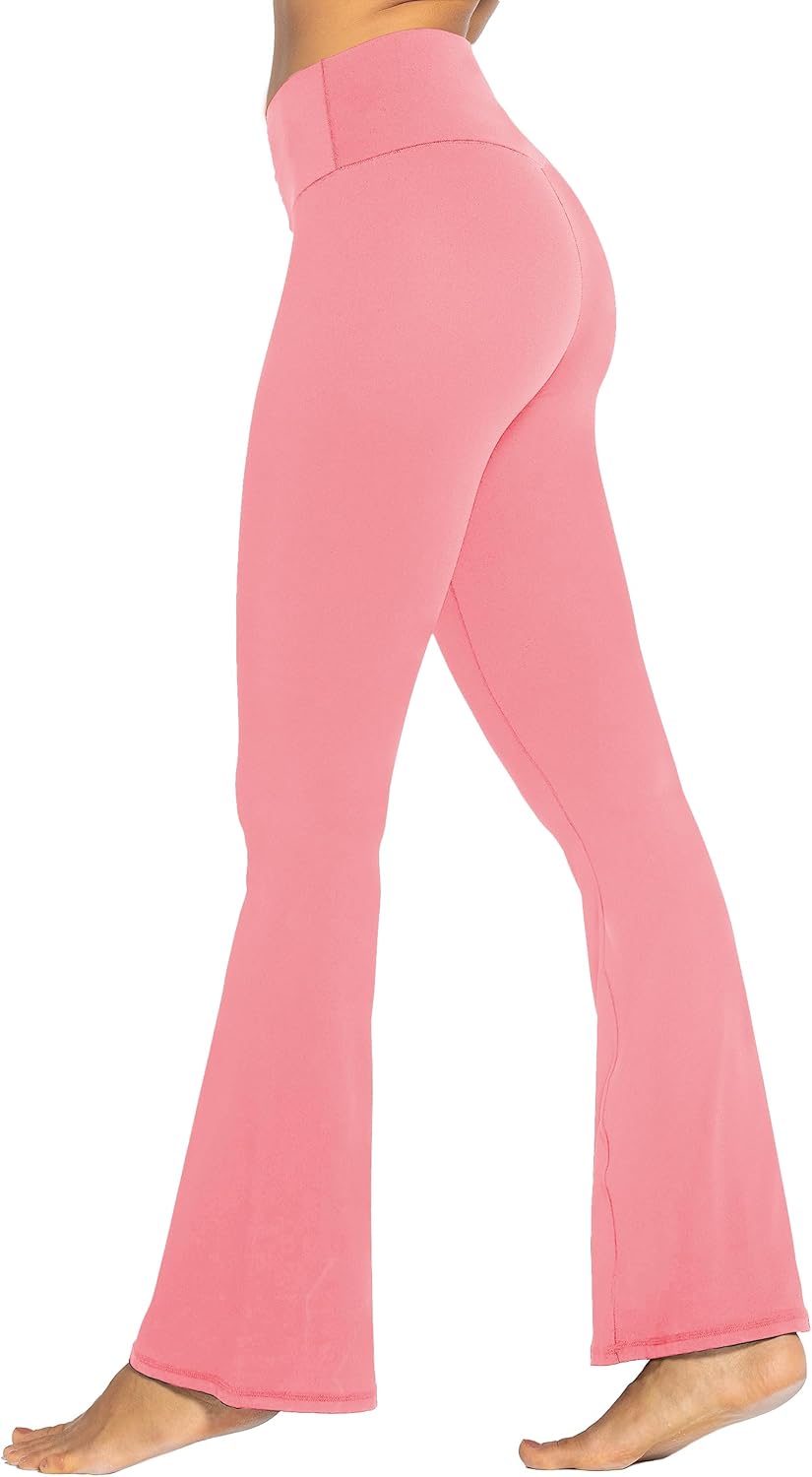 Sunzel Leggings Acampanados, Pantalones de Yoga Cruzados con Control de Abdomen, Cintura Alta y Pierna Ancha