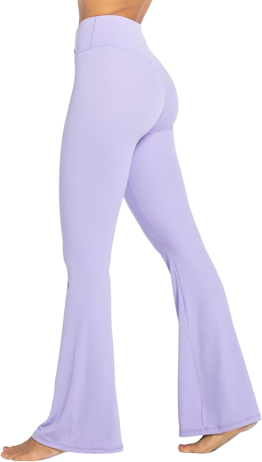 Sunzel Leggings Acampanados, Pantalones de Yoga Cruzados con Control de Abdomen, Cintura Alta y Pierna Ancha