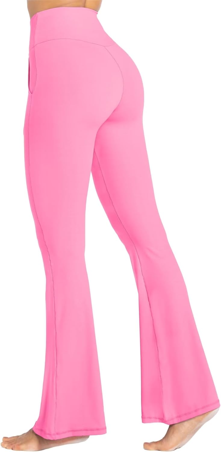 Sunzel Leggings Acampanados, Pantalones de Yoga Cruzados con Control de Abdomen, Cintura Alta y Pierna Ancha