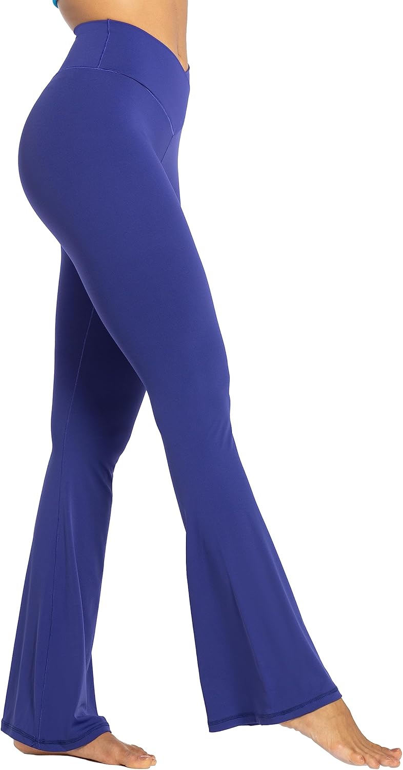 Sunzel Leggings Acampanados, Pantalones de Yoga Cruzados con Control de Abdomen, Cintura Alta y Pierna Ancha