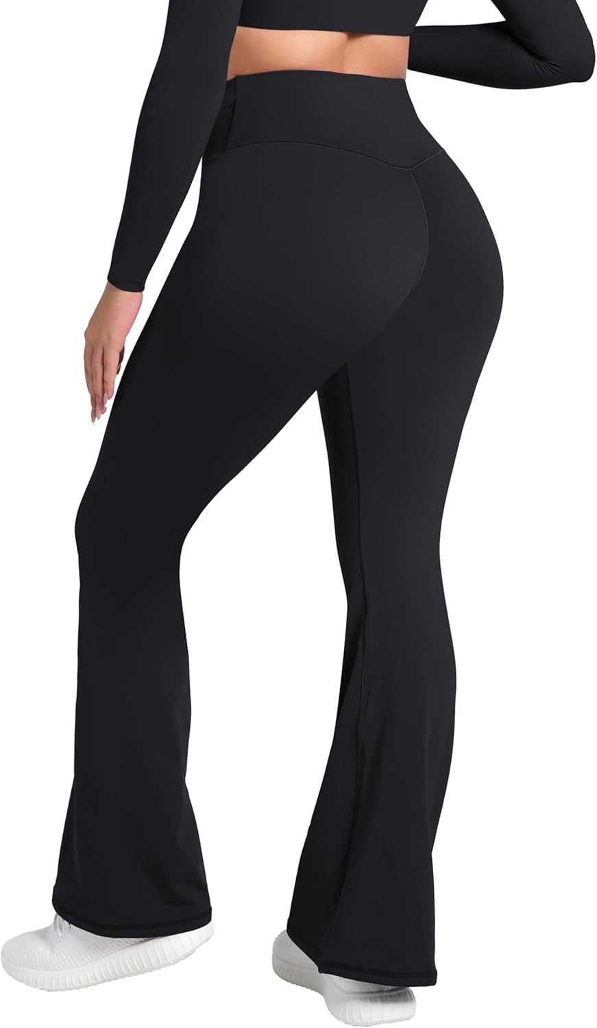 Sunzel Leggings Acampanados, Pantalones de Yoga Cruzados con Control de Abdomen, Cintura Alta y Pierna Ancha