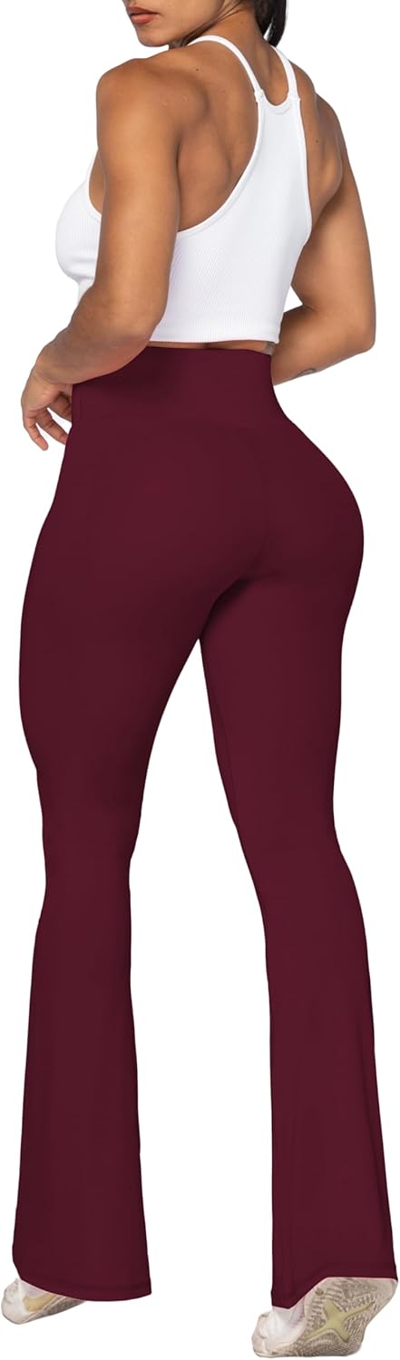 Sunzel Leggings Acampanados, Pantalones de Yoga Cruzados con Control de Abdomen, Cintura Alta y Pierna Ancha