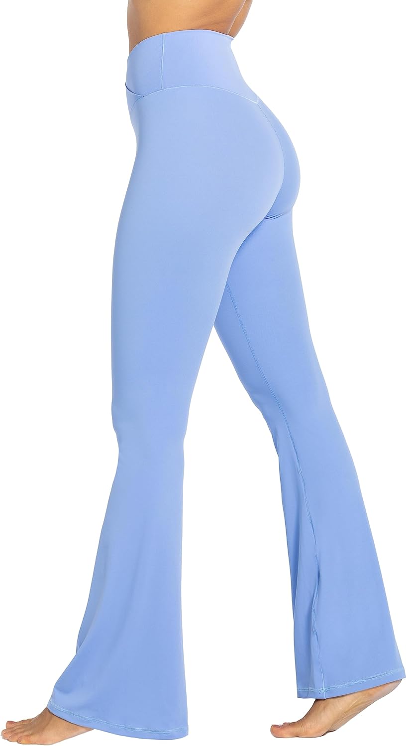 Sunzel Leggings Acampanados, Pantalones de Yoga Cruzados con Control de Abdomen, Cintura Alta y Pierna Ancha