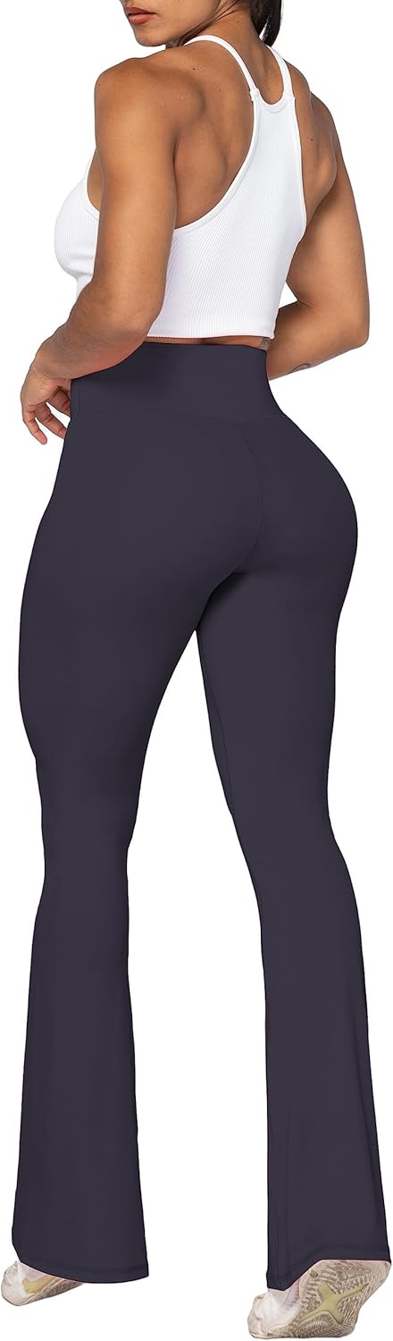 Sunzel Leggings Acampanados, Pantalones de Yoga Cruzados con Control de Abdomen, Cintura Alta y Pierna Ancha
