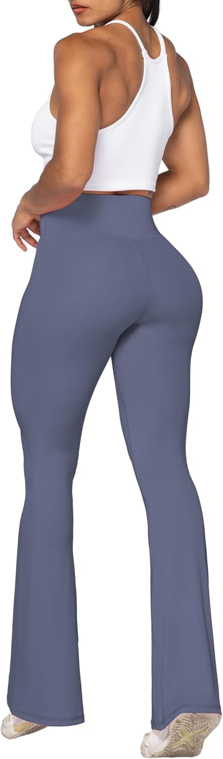 Sunzel Leggings Acampanados, Pantalones de Yoga Cruzados con Control de Abdomen, Cintura Alta y Pierna Ancha