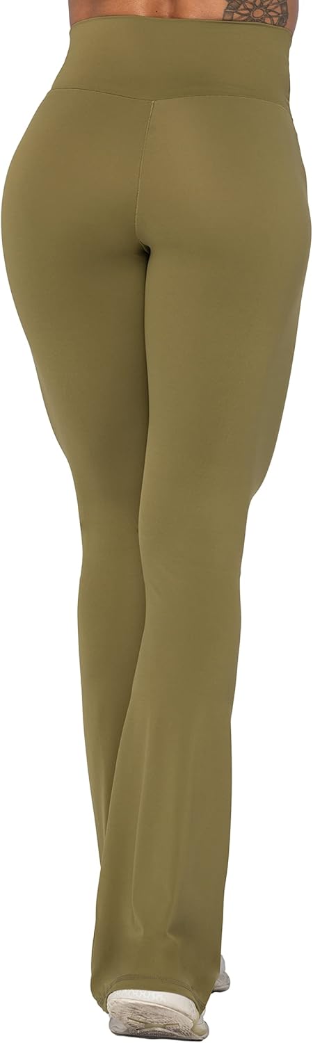 Sunzel Leggings Acampanados, Pantalones de Yoga Cruzados con Control de Abdomen, Cintura Alta y Pierna Ancha