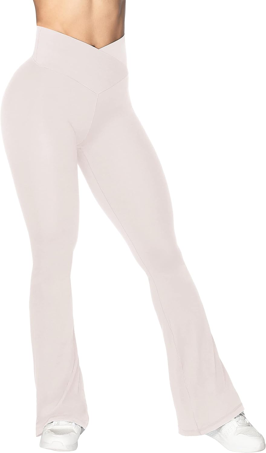 Sunzel Leggings Acampanados, Pantalones de Yoga Cruzados con Control de Abdomen, Cintura Alta y Pierna Ancha