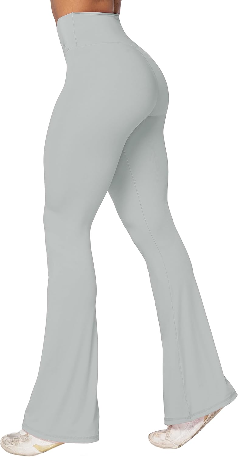 Sunzel Leggings Acampanados, Pantalones de Yoga Cruzados con Control de Abdomen, Cintura Alta y Pierna Ancha