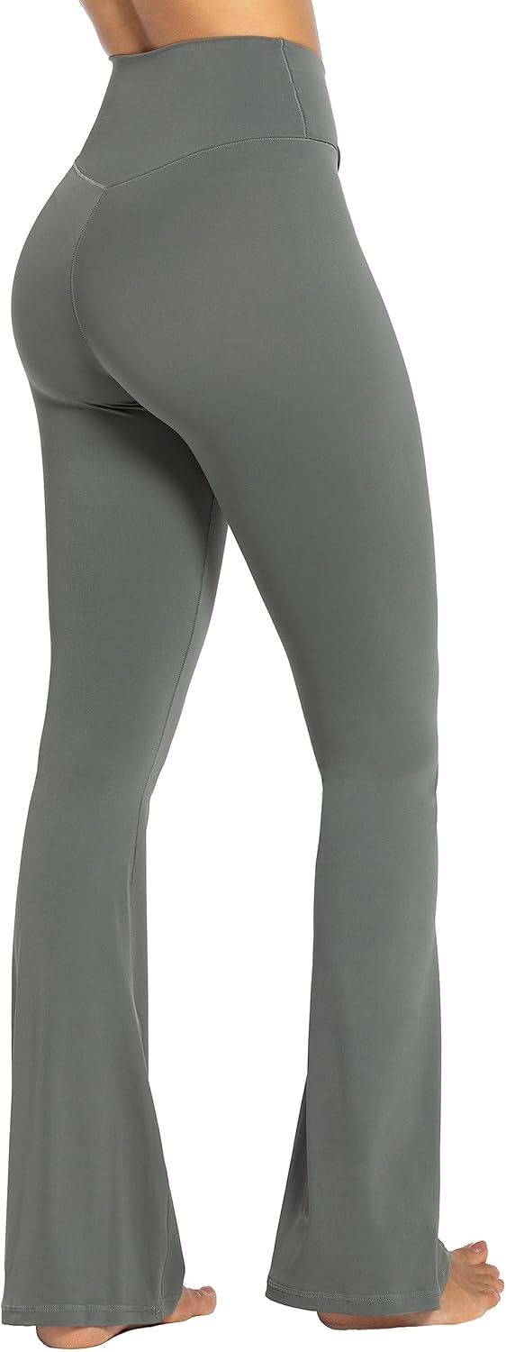 Sunzel Leggings Acampanados, Pantalones de Yoga Cruzados con Control de Abdomen, Cintura Alta y Pierna Ancha