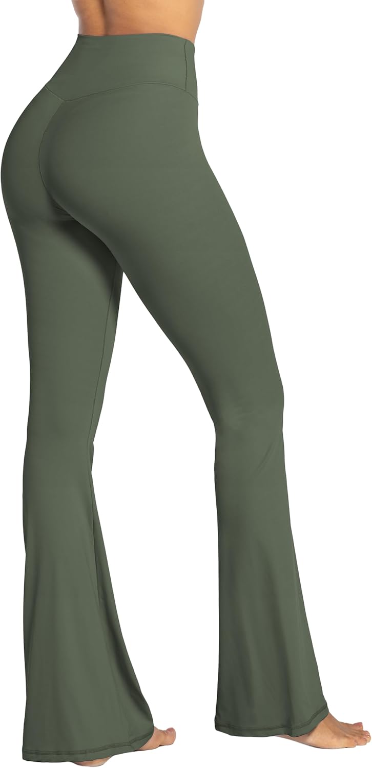 Sunzel Leggings Acampanados, Pantalones de Yoga Cruzados con Control de Abdomen, Cintura Alta y Pierna Ancha