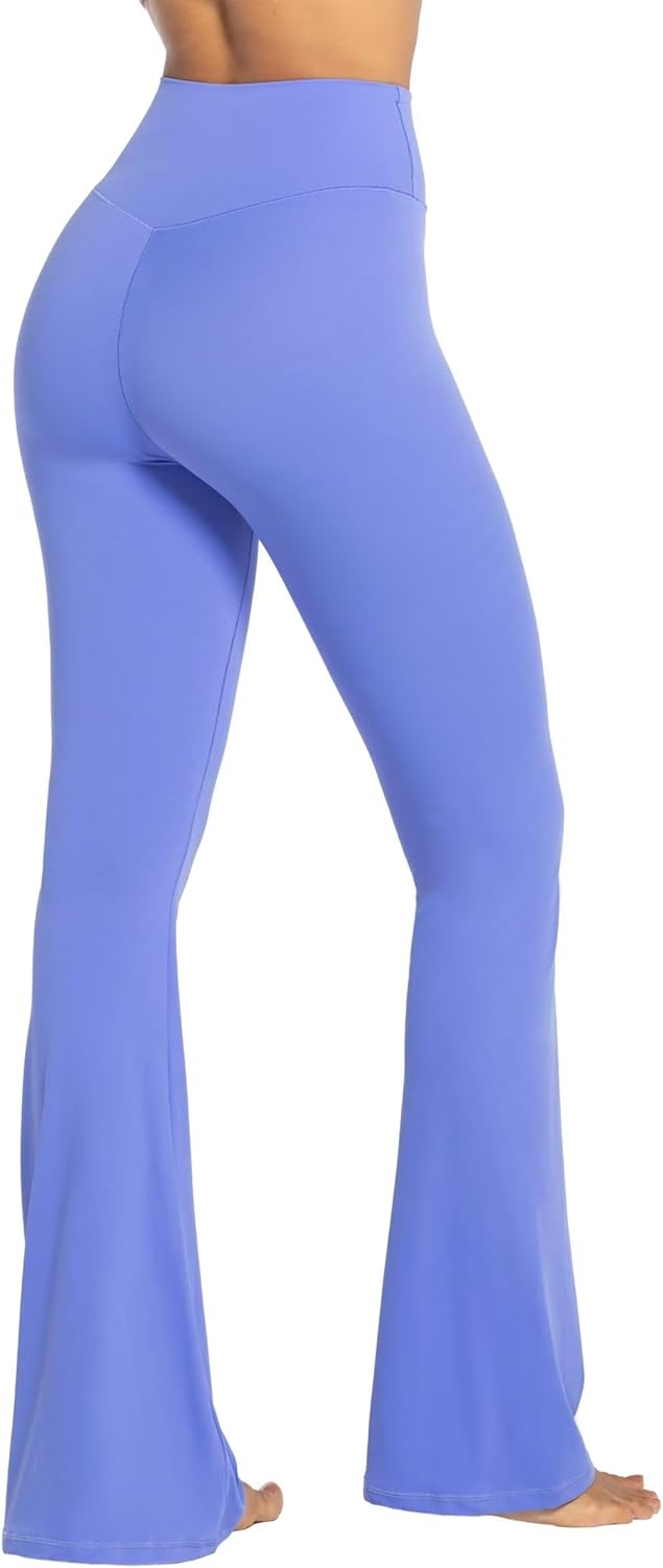 Sunzel Leggings Acampanados, Pantalones de Yoga Cruzados con Control de Abdomen, Cintura Alta y Pierna Ancha