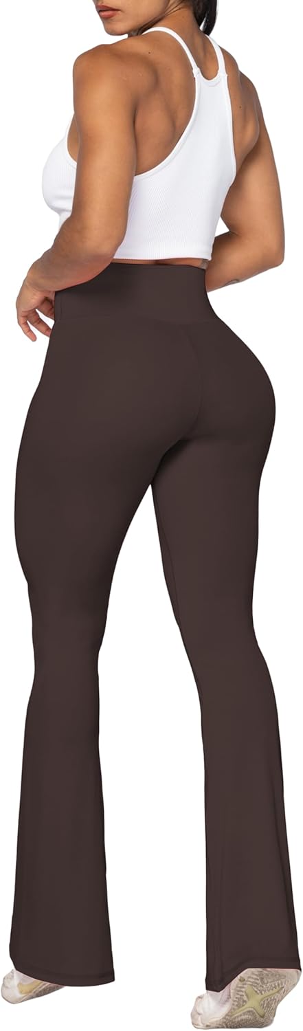 Sunzel Leggings Acampanados, Pantalones de Yoga Cruzados con Control de Abdomen, Cintura Alta y Pierna Ancha