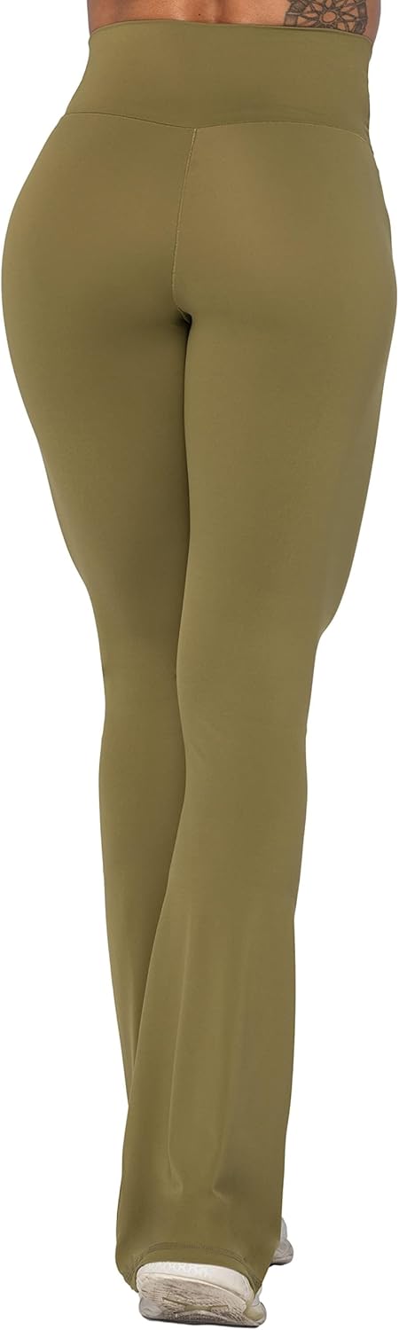 Sunzel Leggings Acampanados, Pantalones de Yoga Cruzados con Control de Abdomen, Cintura Alta y Pierna Ancha