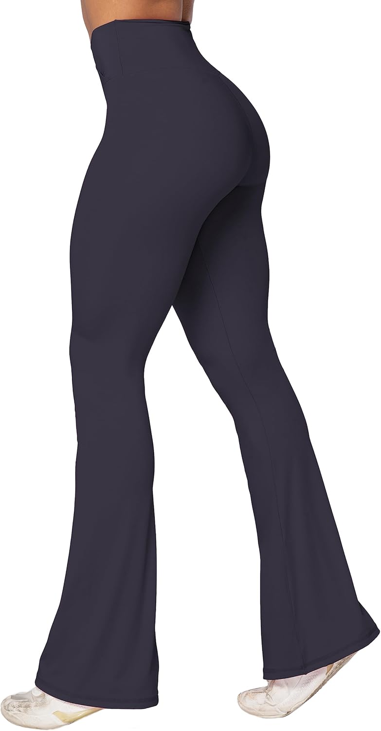 Sunzel Leggings Acampanados, Pantalones de Yoga Cruzados con Control de Abdomen, Cintura Alta y Pierna Ancha