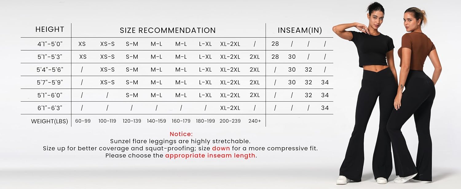 Sunzel Leggings Acampanados, Pantalones de Yoga Cruzados con Control de Abdomen, Cintura Alta y Pierna Ancha