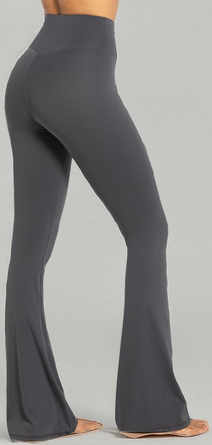 Sunzel Leggings Acampanados, Pantalones de Yoga Cruzados con Control de Abdomen, Cintura Alta y Pierna Ancha