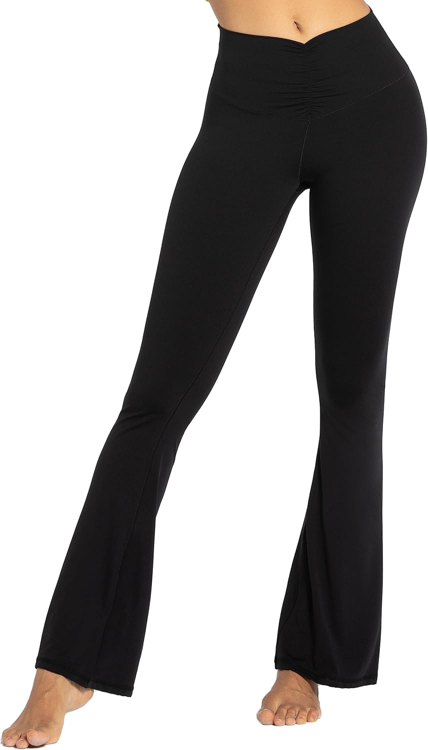 Sunzel Leggings Acampanados, Pantalones de Yoga Cruzados con Control de Abdomen, Cintura Alta y Pierna Ancha