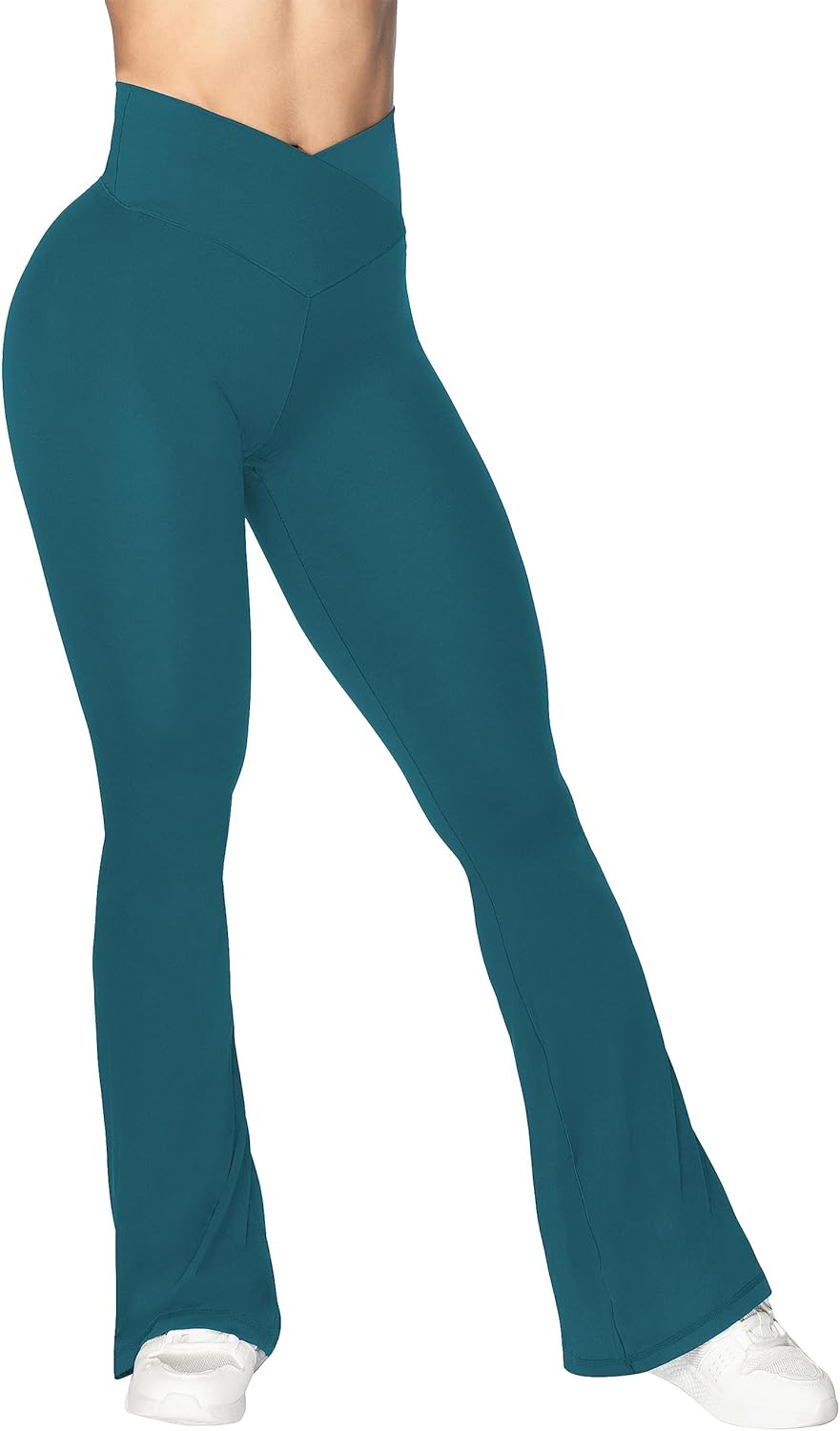 Sunzel Leggings Acampanados, Pantalones de Yoga Cruzados con Control de Abdomen, Cintura Alta y Pierna Ancha