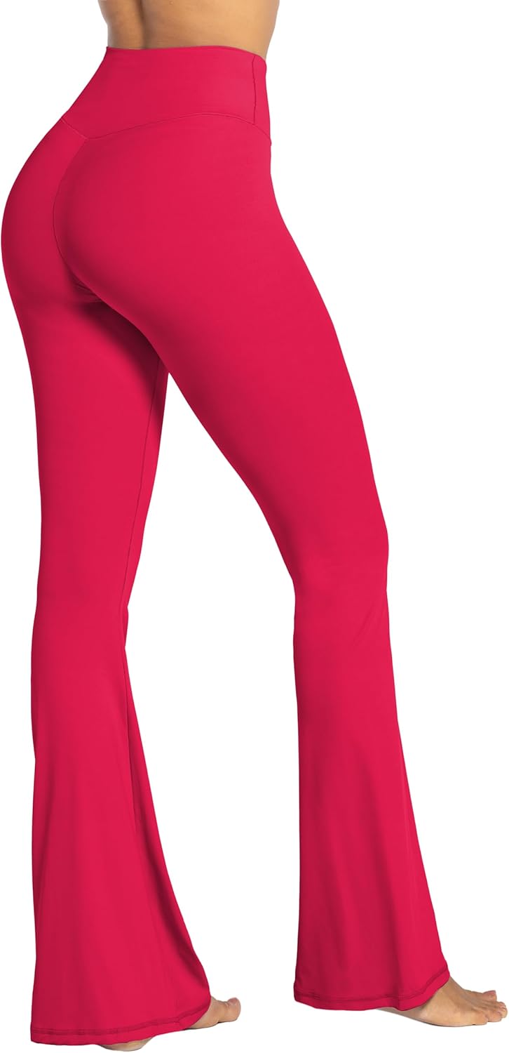 Sunzel Leggings Acampanados, Pantalones de Yoga Cruzados con Control de Abdomen, Cintura Alta y Pierna Ancha