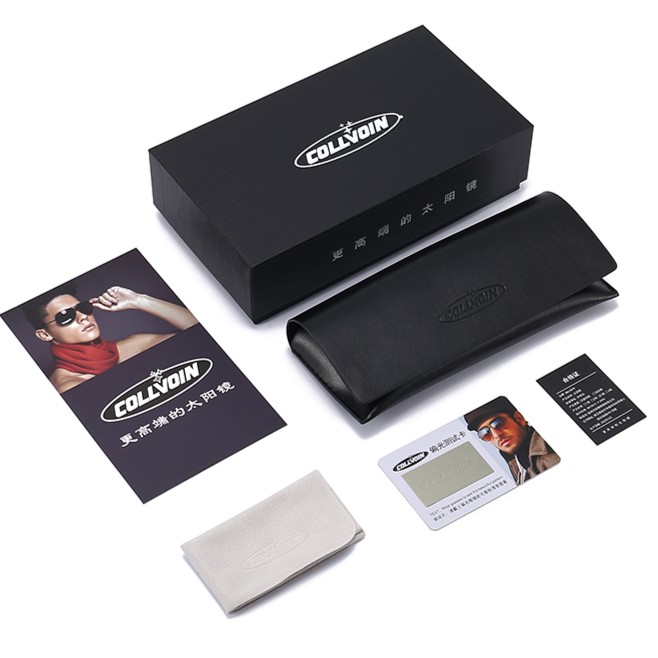 COLLVOIN Nylon polarized sunglasses for men and women, universal sunshade sunglasses, fashionable metal high appearance glasses, 8098