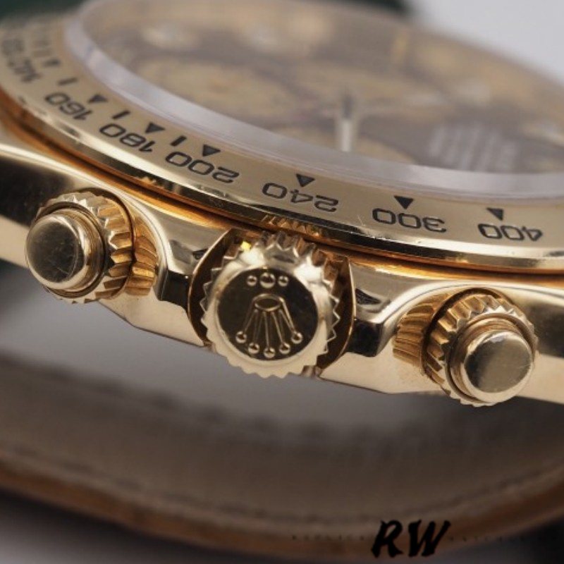 Rolex Daytona 116518 Yellow Gold Dark MOP Diamonds Dial 40mm Mens Replica Watch