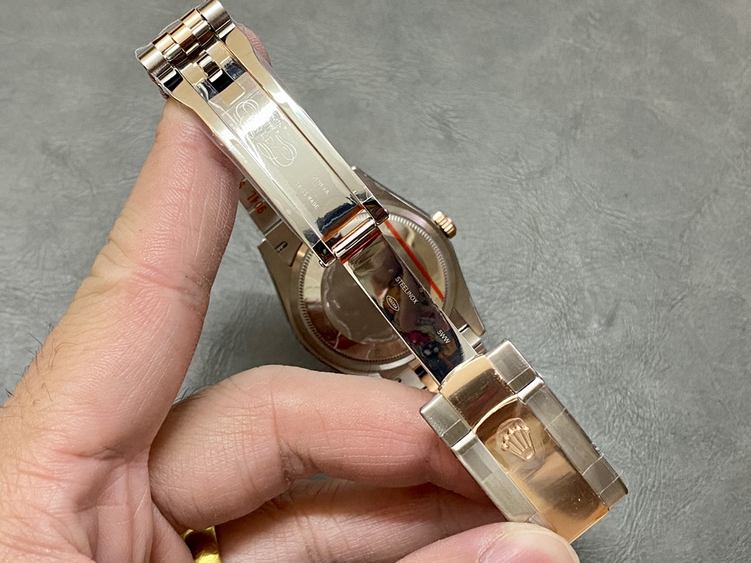 Rolex Datejust 36 Steel & Everose Gold Rose Diamond Pave Roman Dial m126231 0027