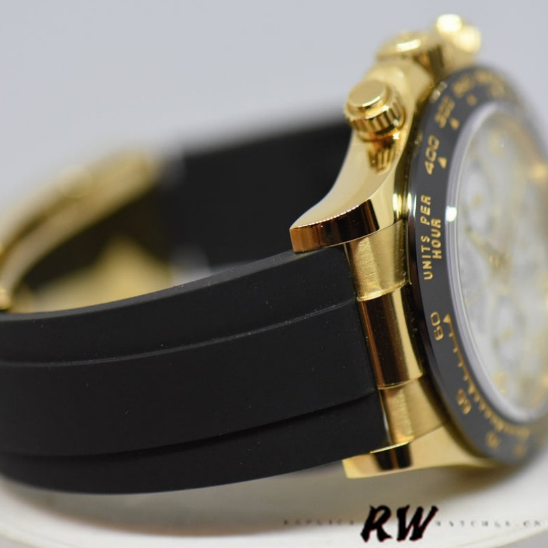 Rolex Daytona 116518LN Rubber Strap MOP Diamond Dial 40mm Mens Replica Watch