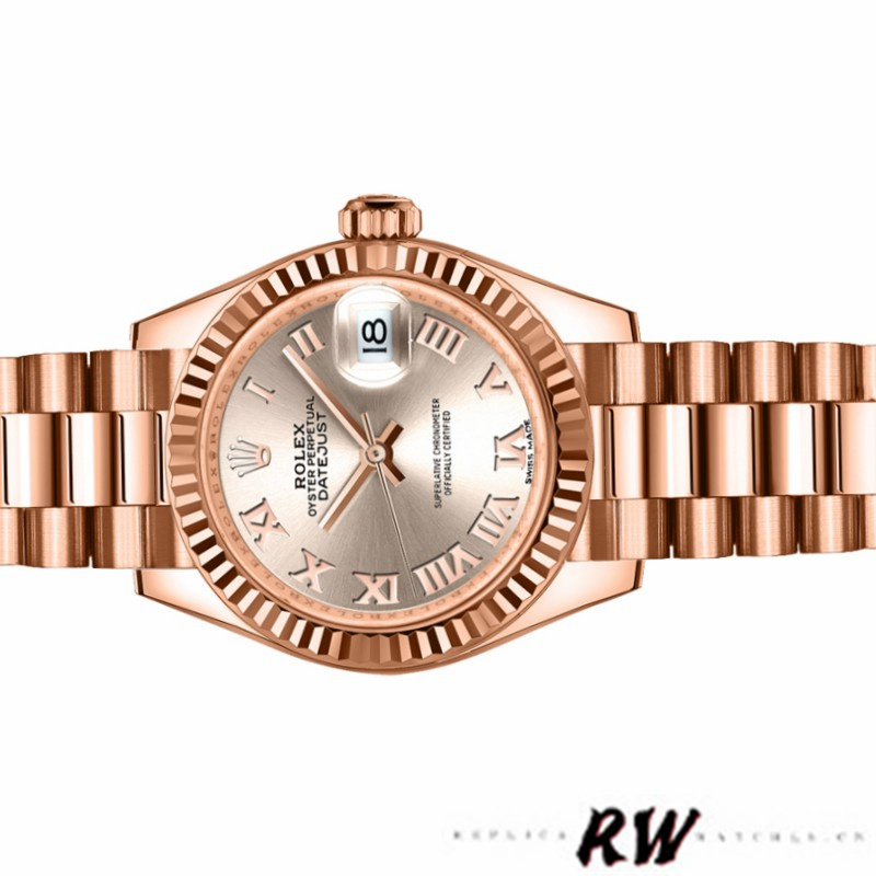 Rolex Datejust 279175 Sundust Roman Numeral Dial Fluted Bezel 28mm Lady Replica Watch