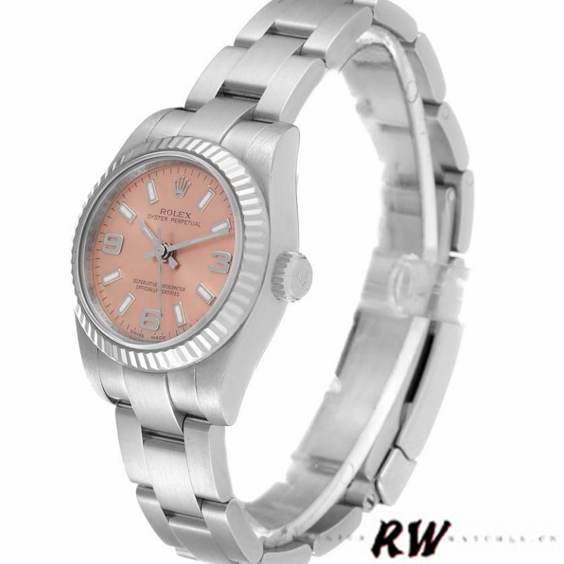Rolex Oyster Perpetual 176234 Fluted Bezel Pink Dial 26MM Lady Replica Watch
