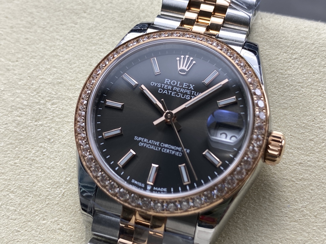 Replica Rolex Datejust 31 Dark Rhodium Dial 278381RBR 0018 Lady Watch