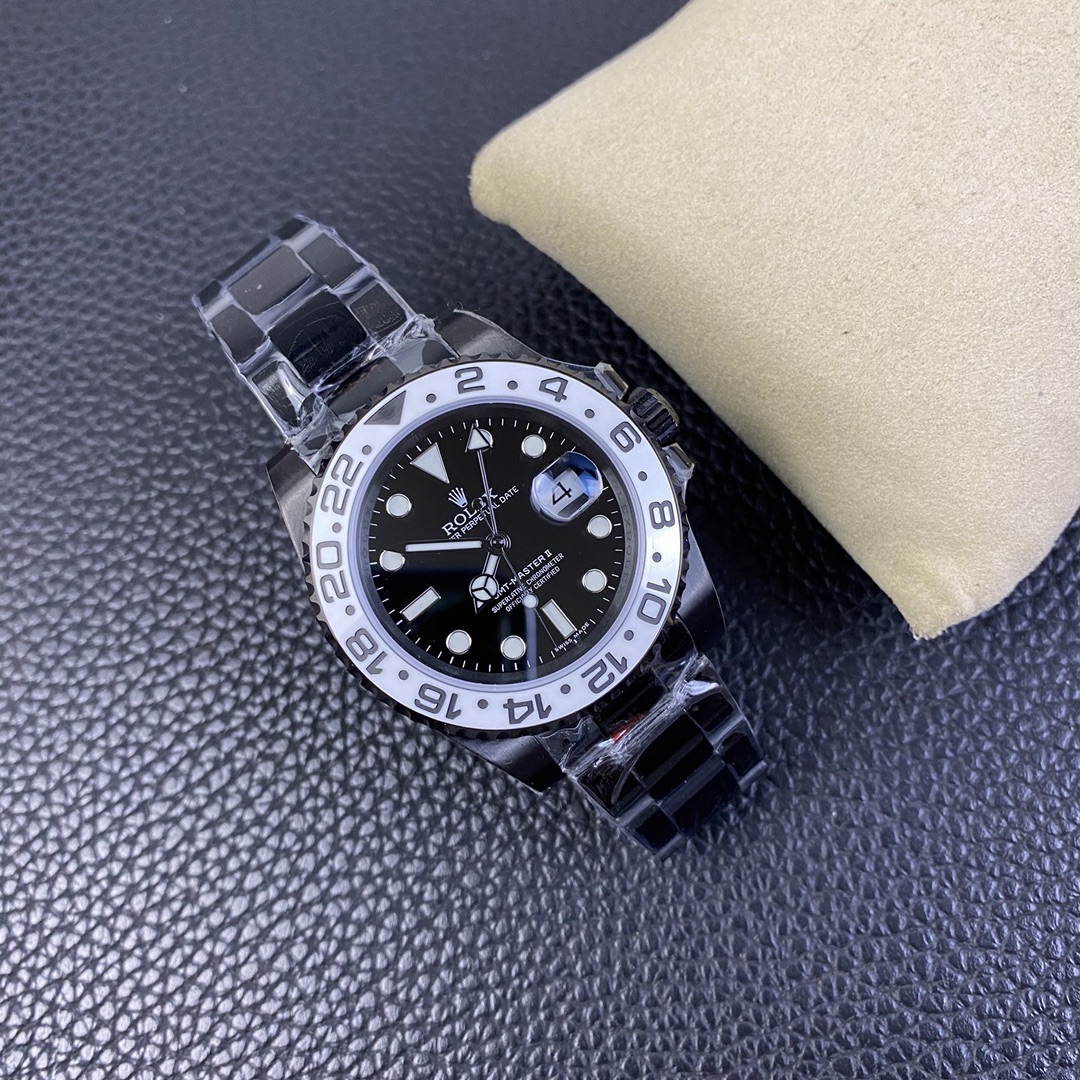 Rolex GMT Master II Black PVD/DLC Coated Black Dial Stainless Steel 16710 Men's Watch