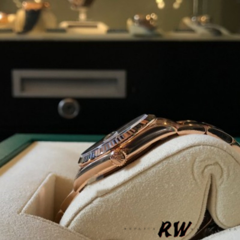 Rolex Day-Date 118235 Rose Gold Chocolate Diamond Dial 36mm Unisex Replica Watch