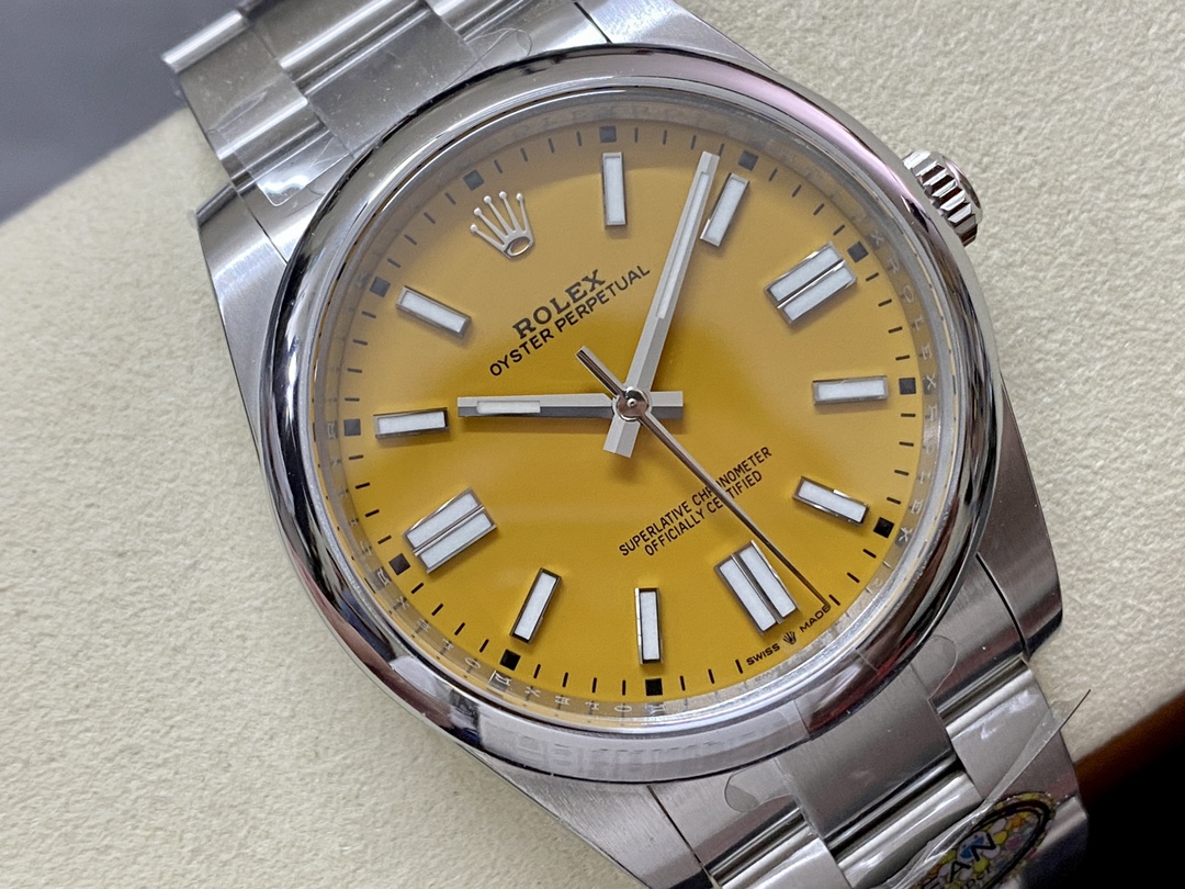 Rolex Oyster Perpetual Yellow Dial Oystersteel 124300 0004