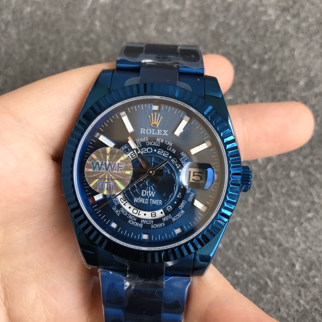 Rolex DiW Sky Dweller 326934 BLUE DLC 40MM Men's Watch
