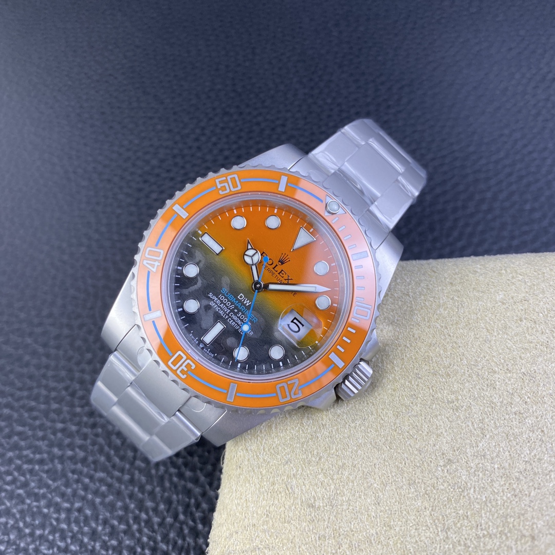 Rolex Submariner DIW Persimmon Orange Black Dial Ceramic Orange Bezel