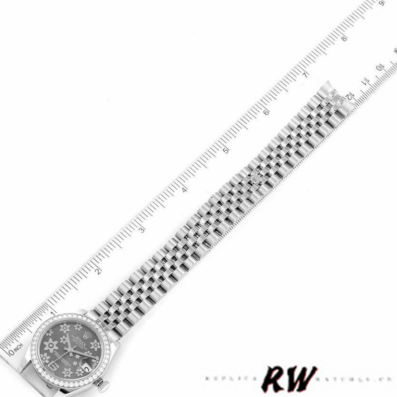 Rolex Datejust 178384 Stainless Steel Floral Dial Diamond 31MM Lady Replica Watch