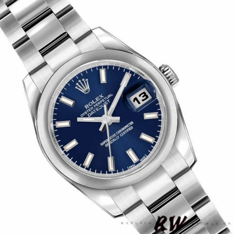 Rolex Datejust 179160 Domed Bezel Blue Index Dial 26MM Lady Replica Watch
