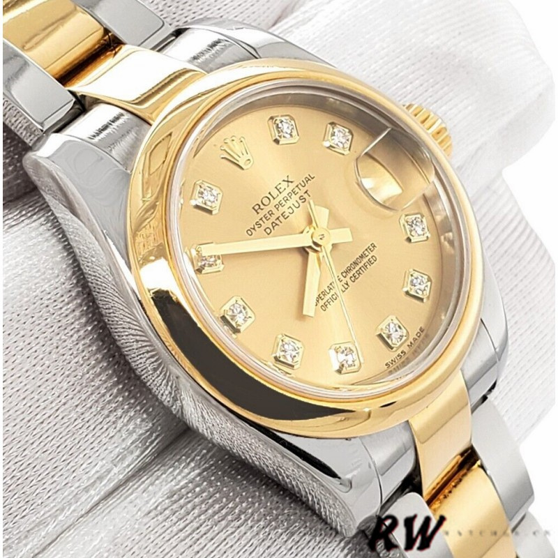 Rolex Datejust 179163 Champagne Dial Domed Dezel 26MM Lady Replica Watch