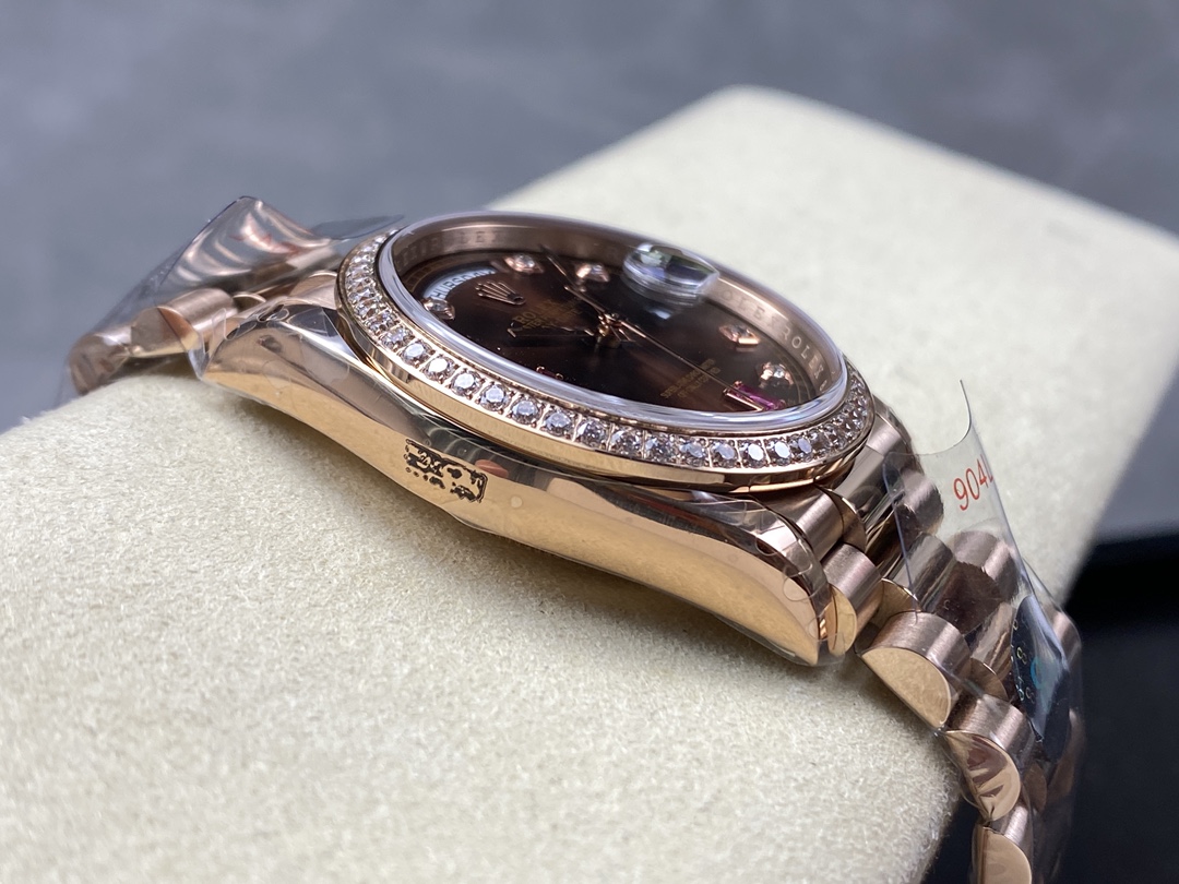 Rolex Day-Date 118235 Rose Gold Chocolate Brown Dial 36mm Unisex Replica Watch