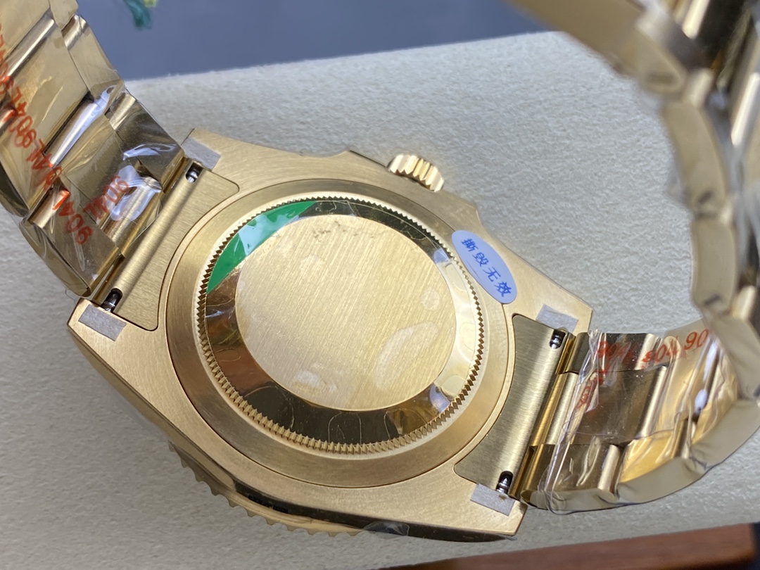 Rolex Submariner 40 18k Champagne Diamond Dial Black Bezel 16613T Gold Watch