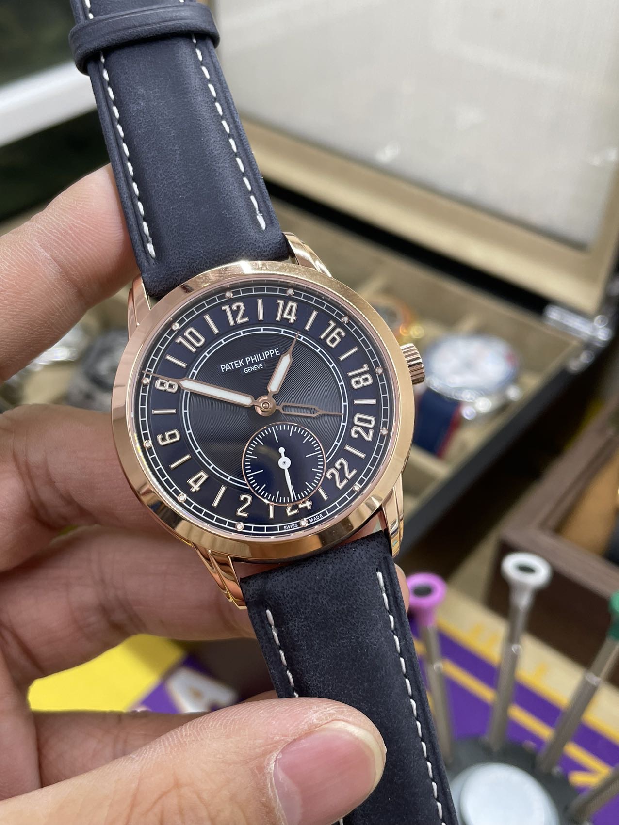 Patek Philippe Complications Rose Gold Blue 5224R 001 42mm Replica