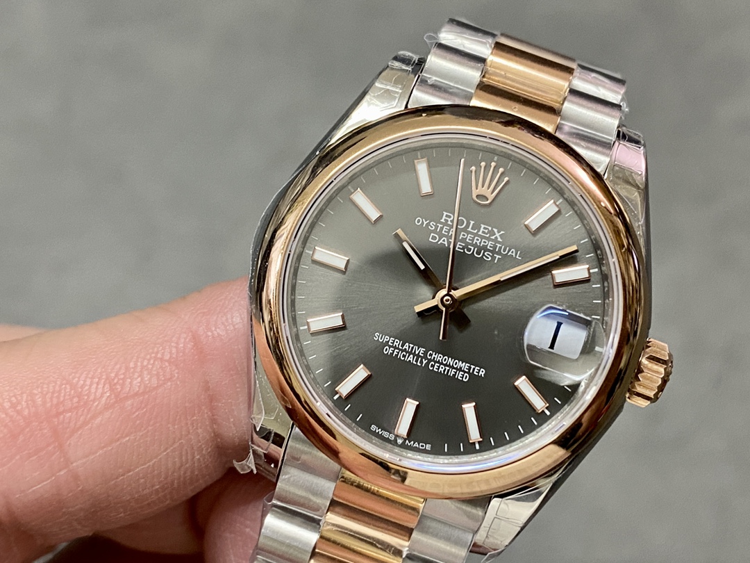 Rolex Datejust 36 Everose Gold Grey Dial Jubilee m126201 0013