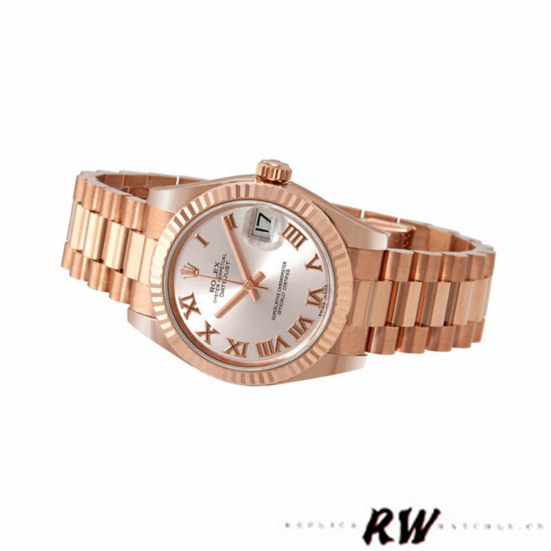Rolex Datejust 178275 Rose Gold Pink Roman Dial 31mm Lady Replica Watch