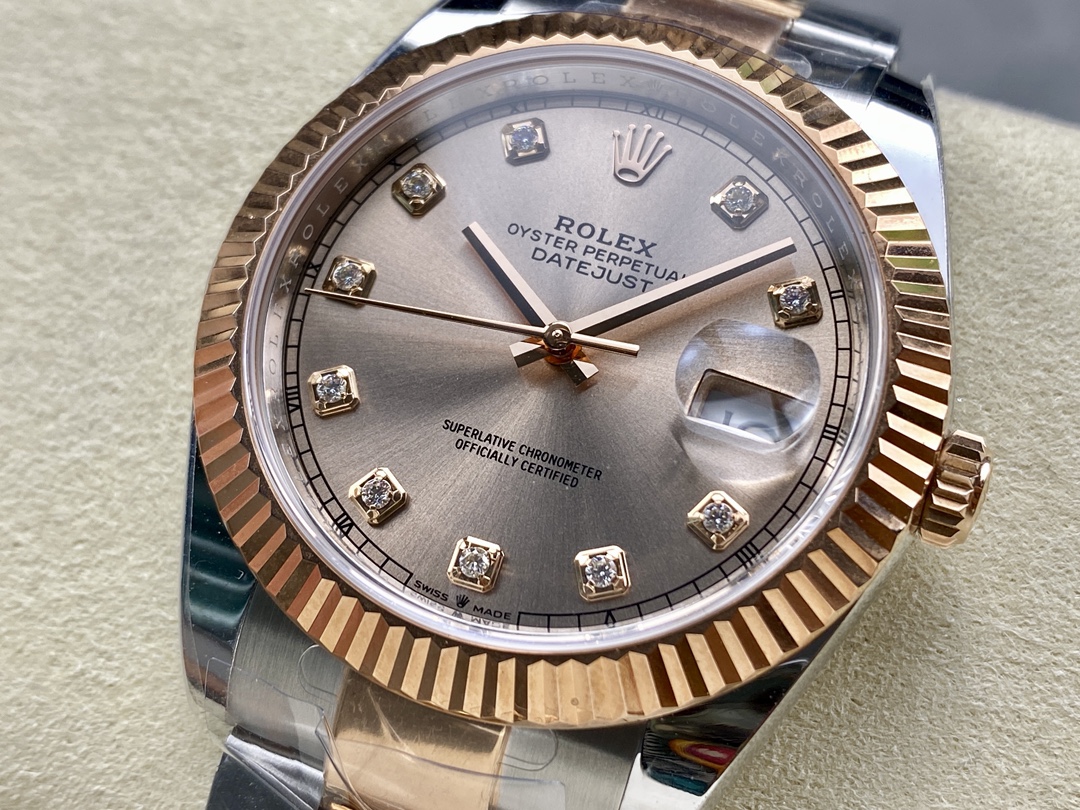 Rolex Datejust 126331 0007 Sundust Diamond Oyster 41mm Steel and Everose Gold Watch