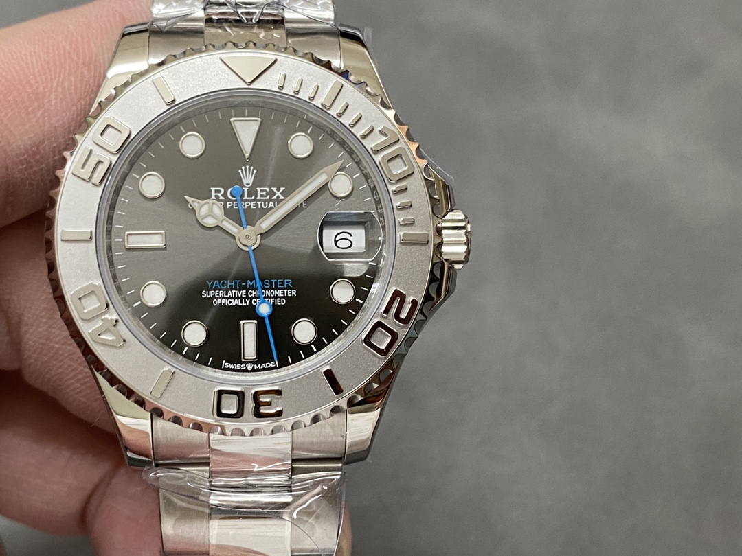 Rolex Yacht-Master 37 Automatic Slate Grey Dial Platinum Bezel Steel M268622 0002 Women's Watch