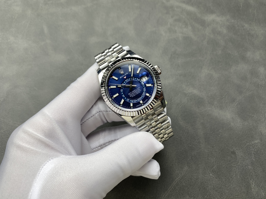 Rolex Sky-Dweller 42 m336934 0006 Fluted Bezel Blue Dial Replica Watch