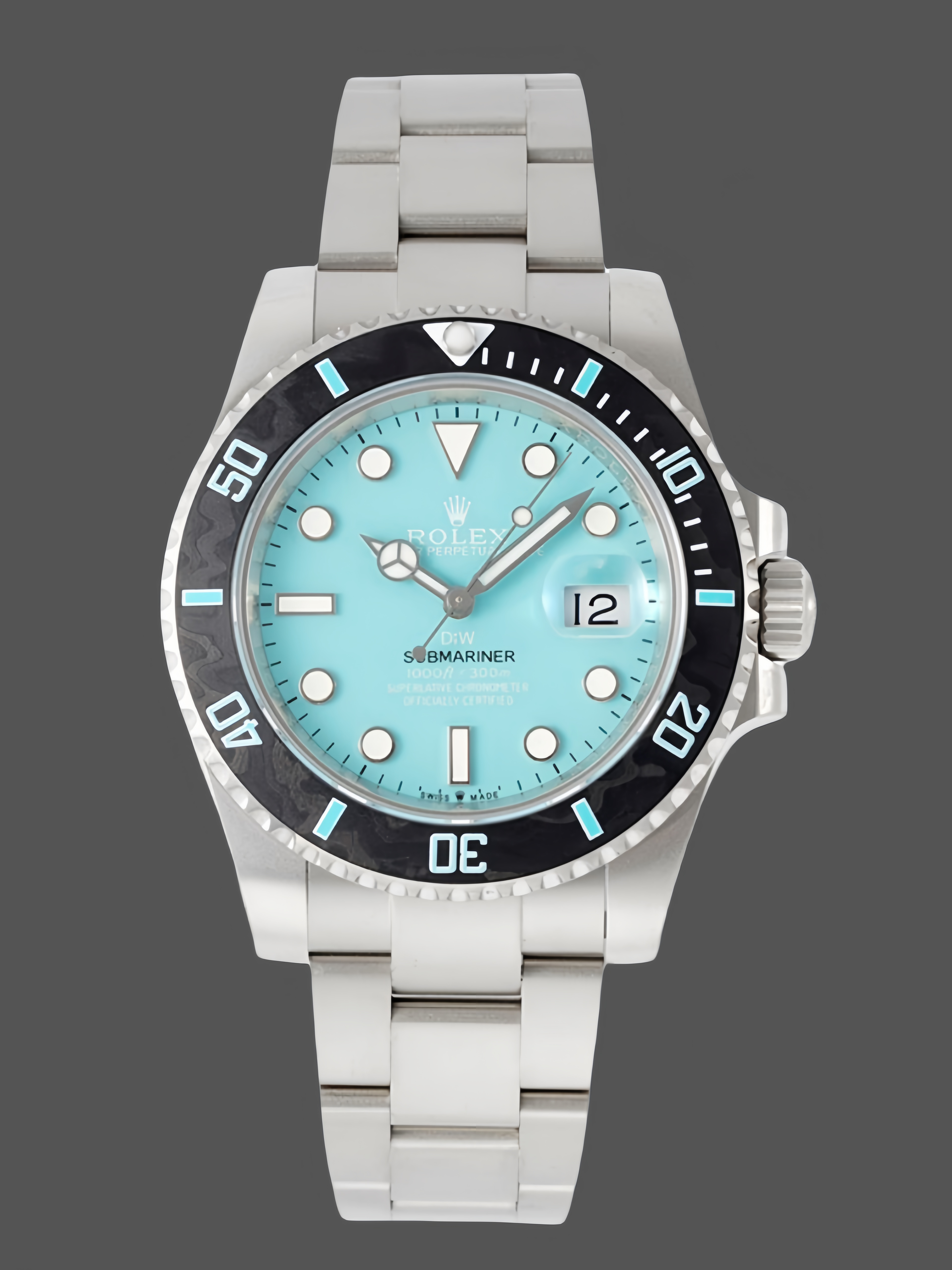 Rolex Submariner Sandblasted DIWF Edition Carbon Bezel Ice Blue Dial
