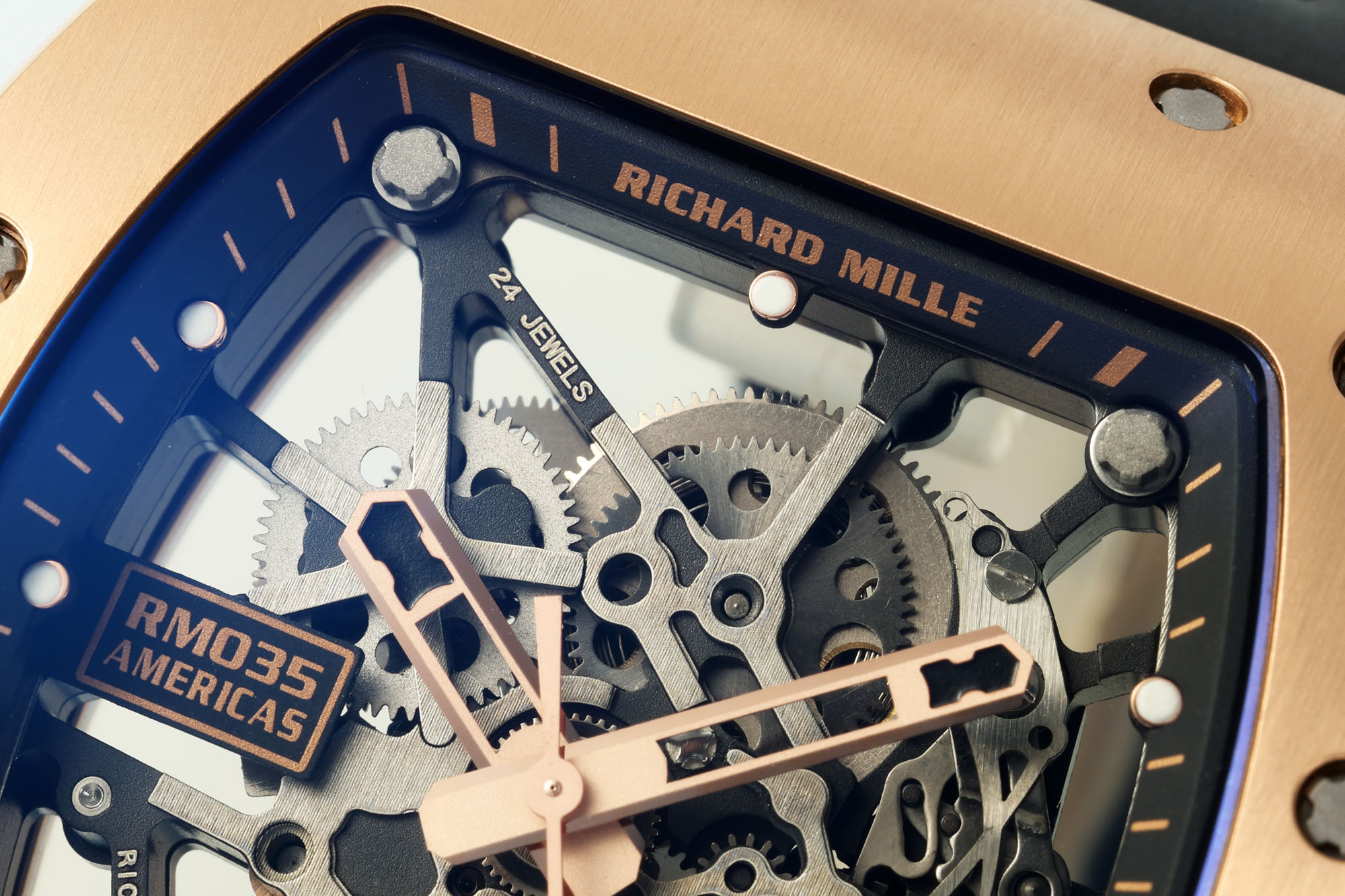 Richard Mille RM 035 Black Toro Nadal Rose Gold Replica Watch