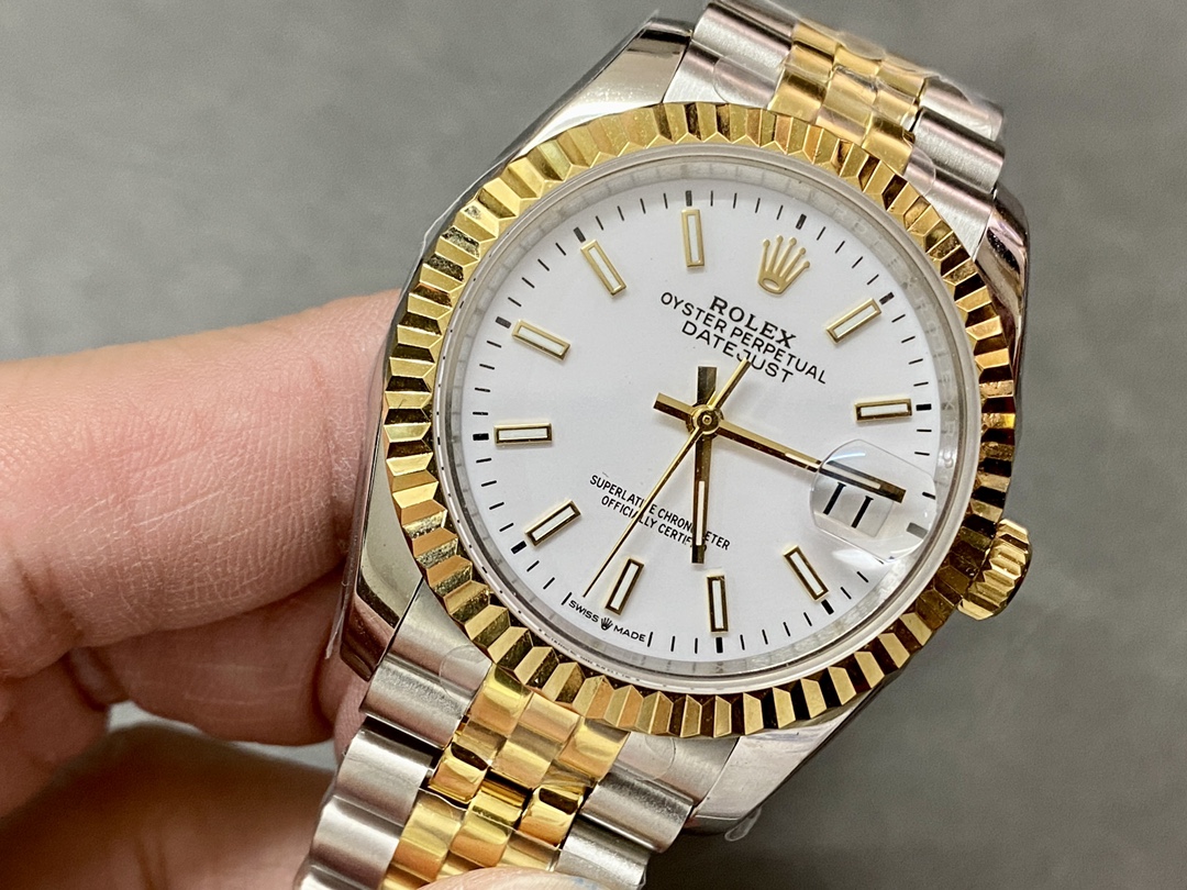 Rolex Datejust m126233 0019 White Index Dial Fluted Bezel 36MM Unisex Replica Watch