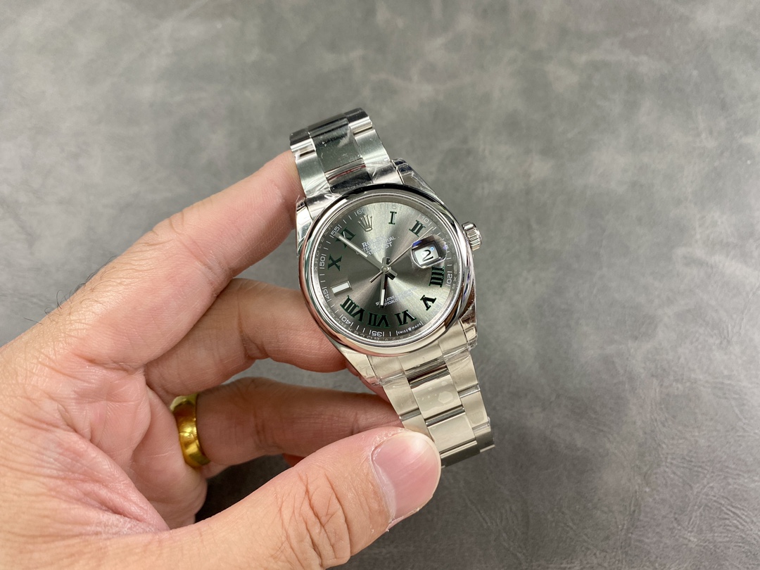 Rolex Datejust 126200 Stainless Steel Grey Wimbledon dial 36MM Unisex Replica Watch